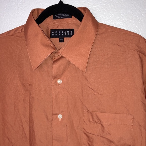 Bergamo New York Rusty Orange Button Up Shirt - Picture 2 of 5